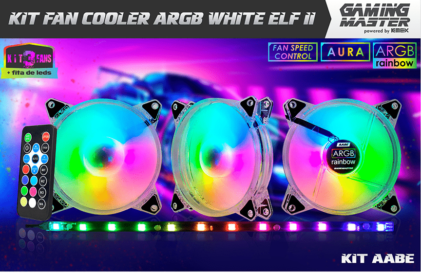 Kit Fan Cooler ARGB White ELF II - KIT AABE